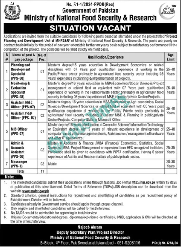 ministry-of-national-food-security-research-jobs