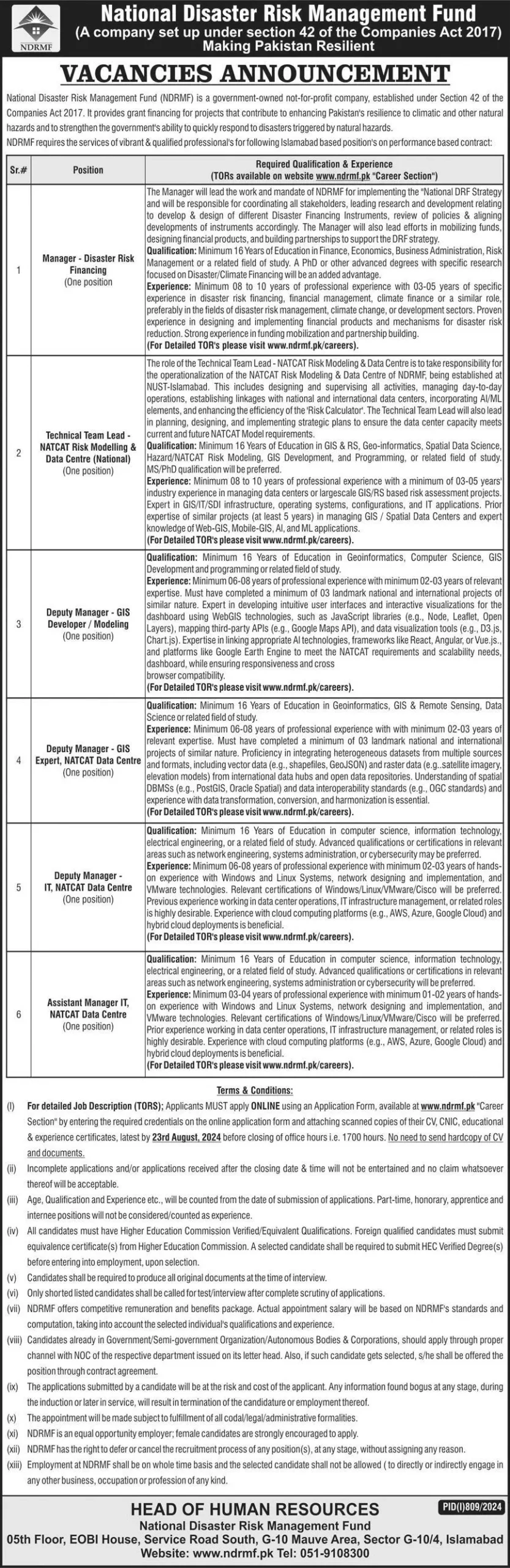 NDRMF Jobs 2024