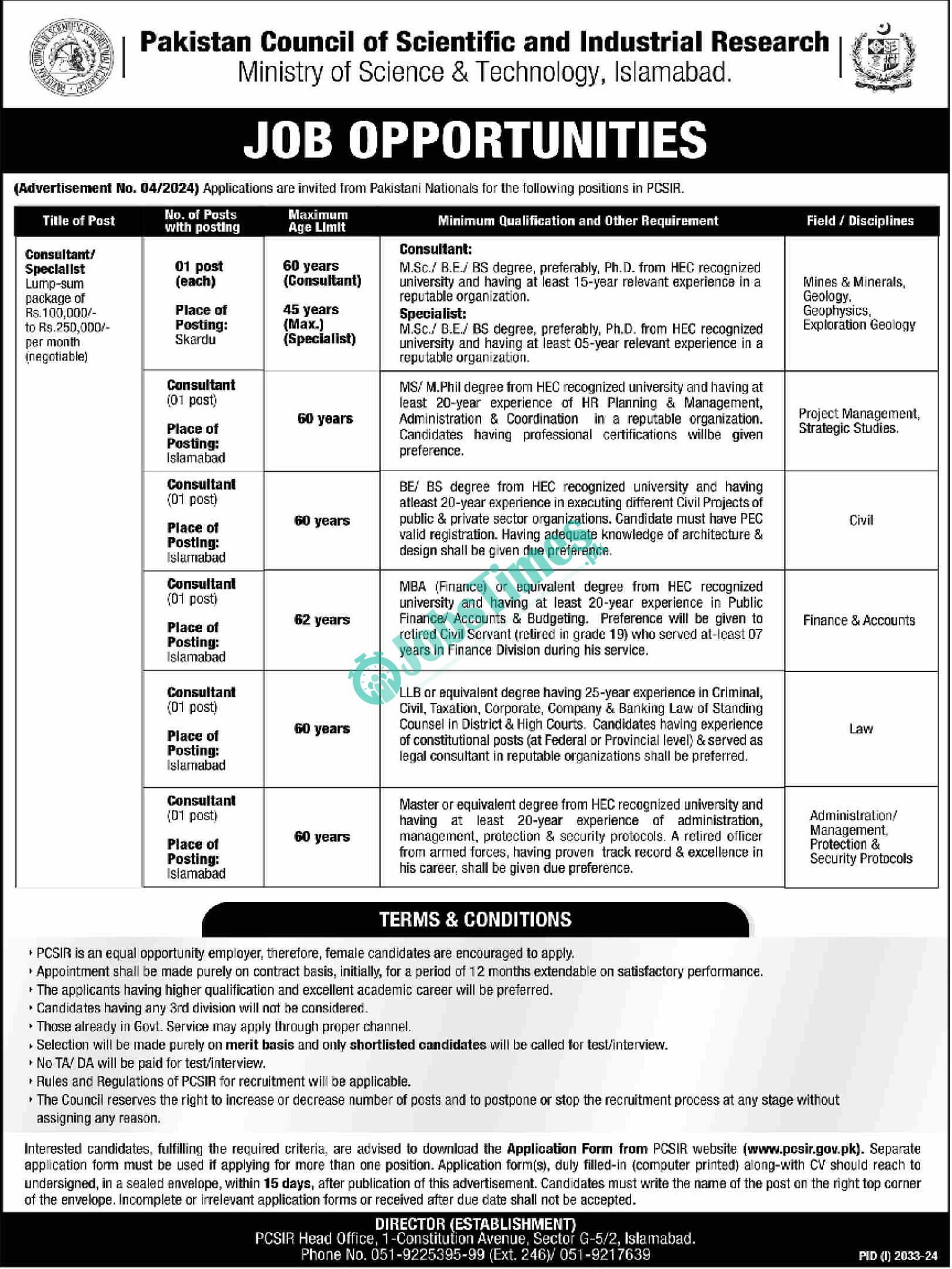 pakistan-council-of-scientific-and-industrial-research-jobs