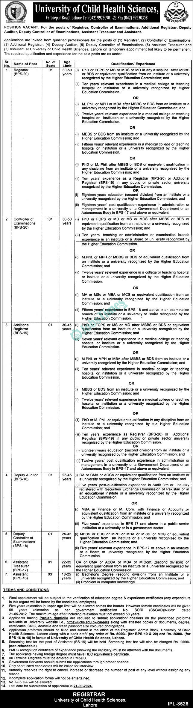 university-of-child-health-sciences-jobs