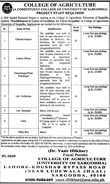 college of agriculture jobs