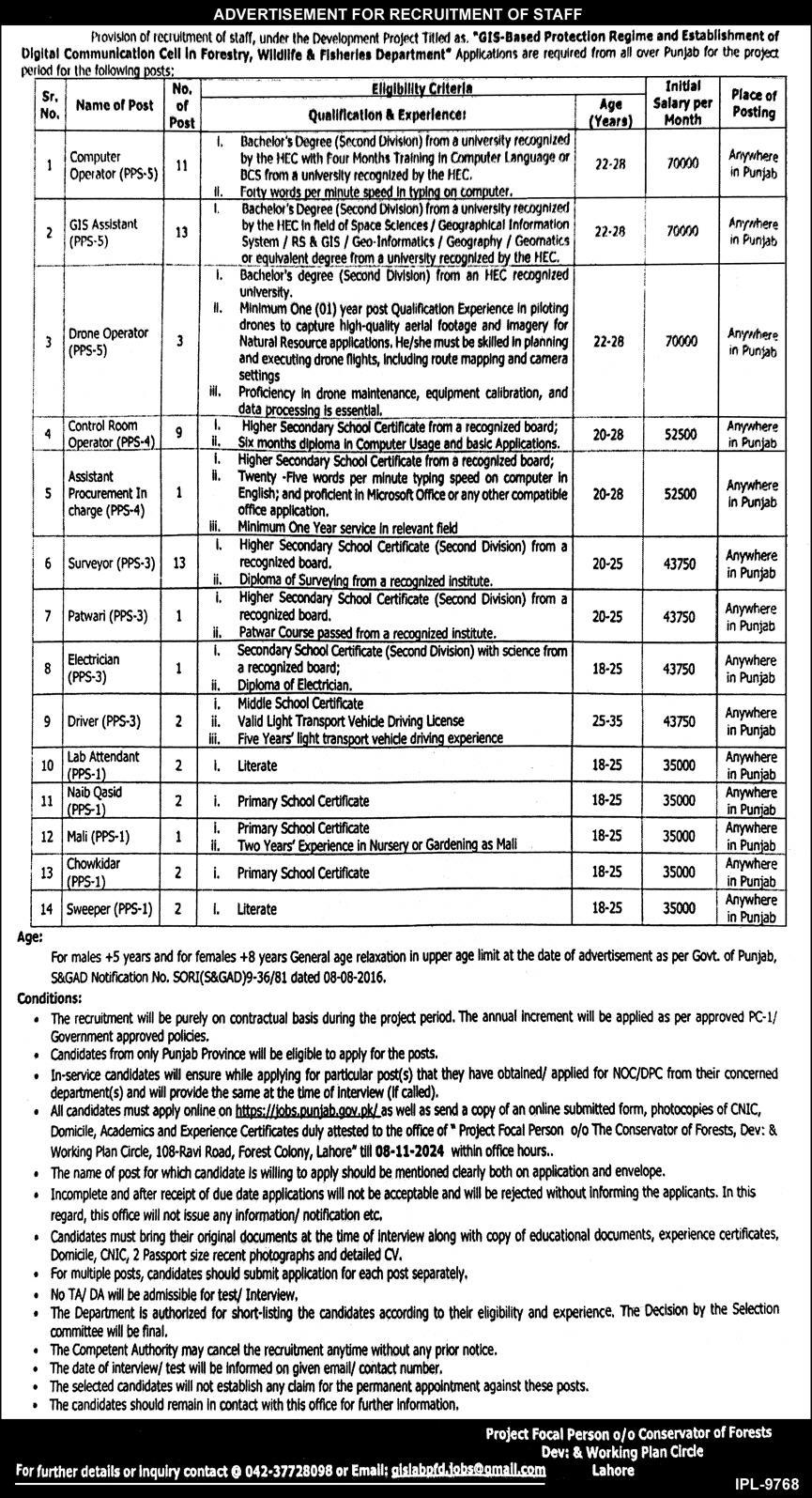 forestry wildlife & fisheries department jobs