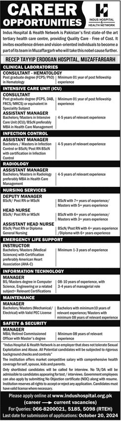 indus hospital and health network jobs