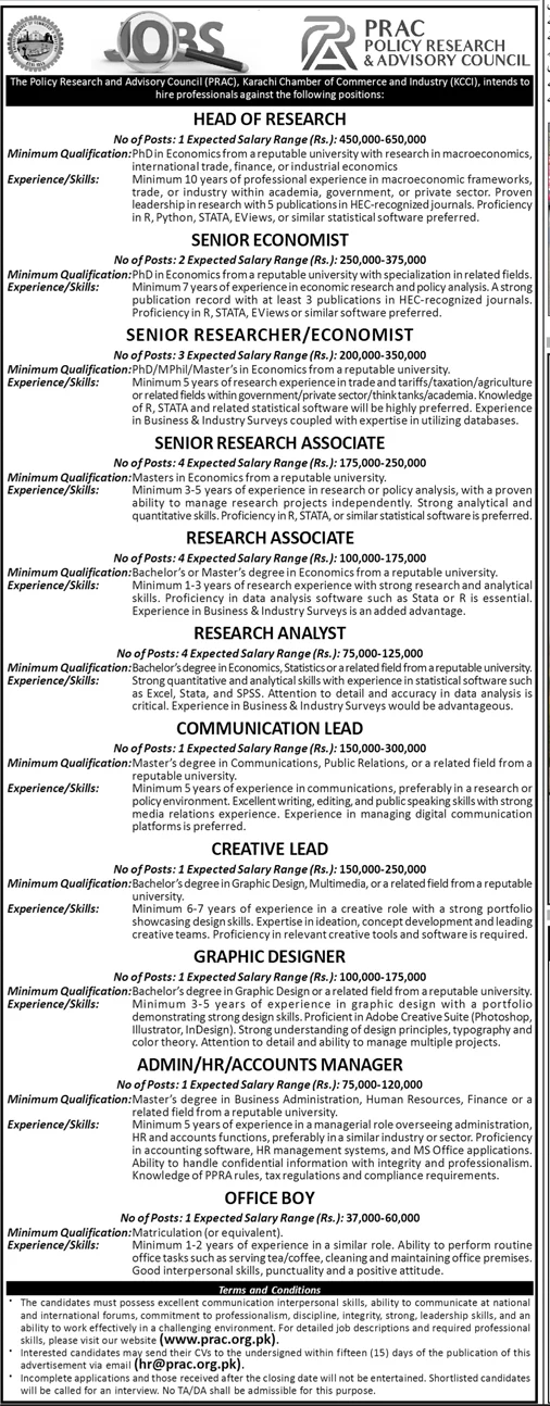 policy research and advisory council prac jobs