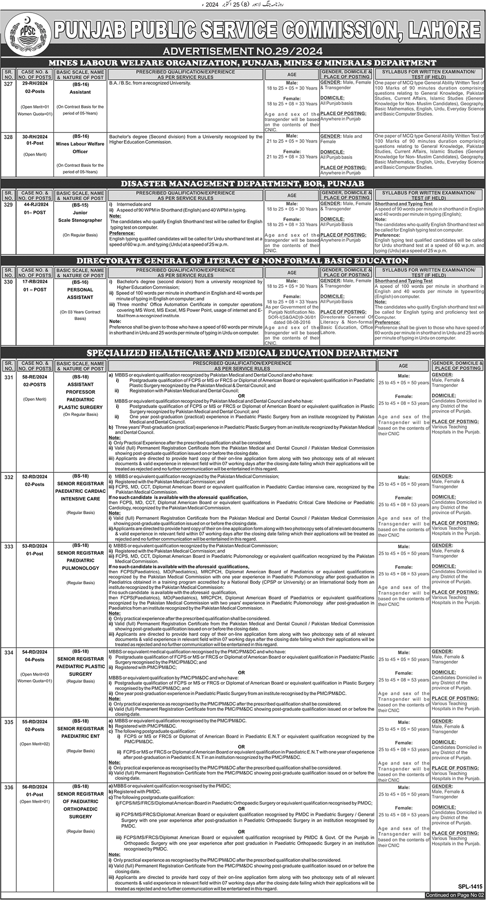 ppsc jobs 