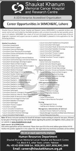 shaukat khanum memorial cancer hospital jobs