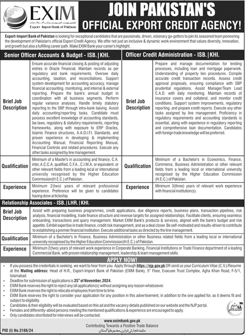 exim bank of pakistan jobs