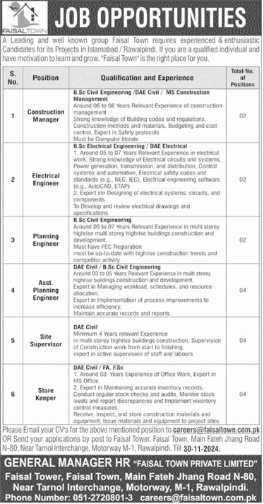 faisal town private limited jobs