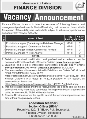 finance division jobs