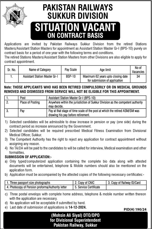 pakistan railways sukkur division jobs