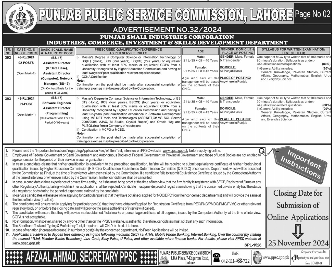 ppsc jobs 2024