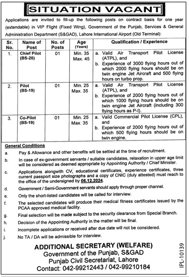 services and general administration department punjab jobs