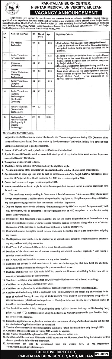 nishtar medical university multan jobs